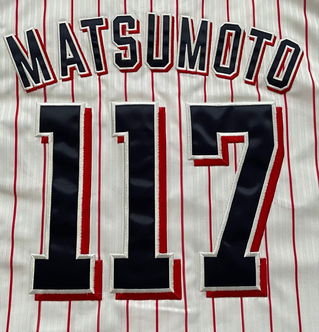 【美品】松本友　ヤクルトスワローズ　レプリカユニフォーム　サイズM