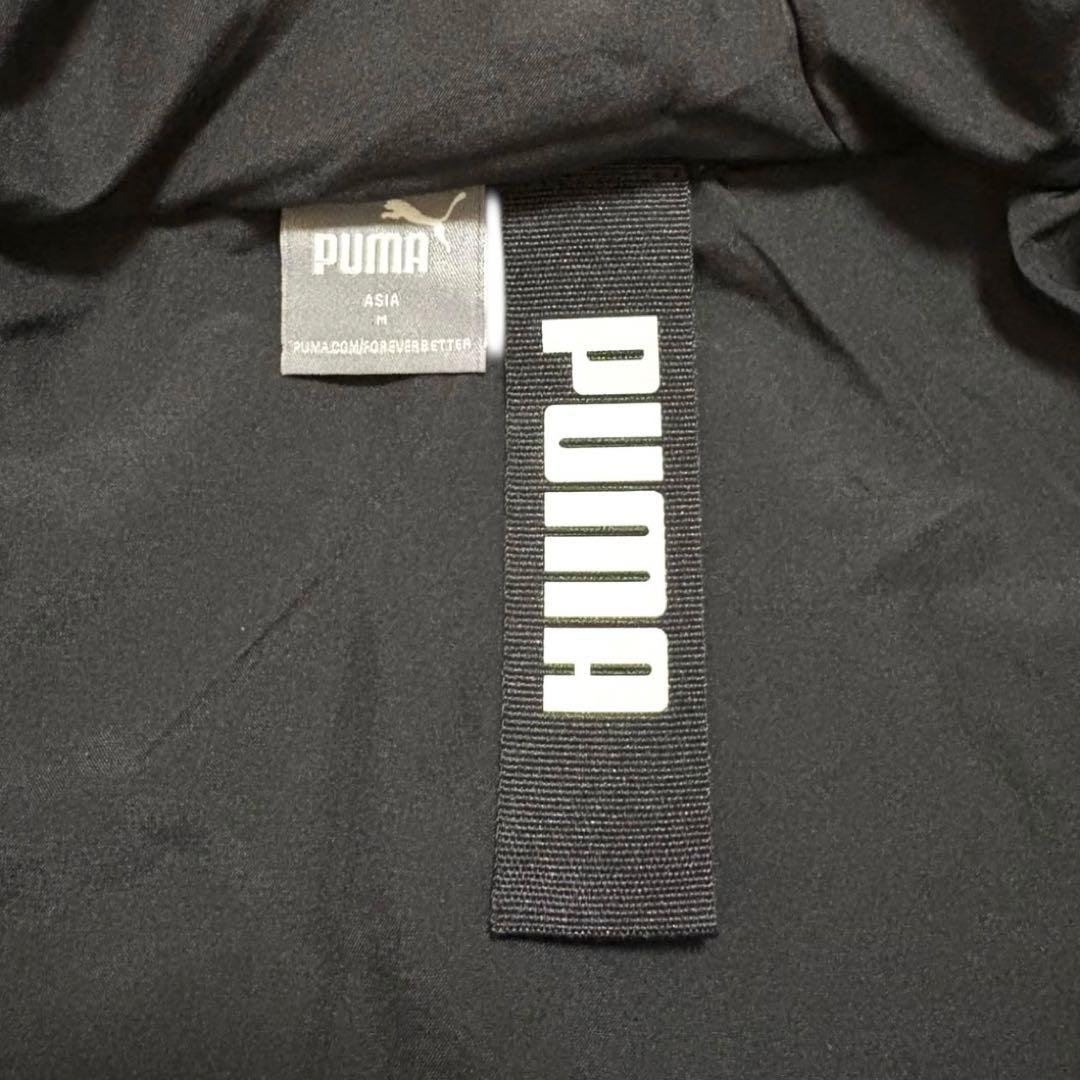 極美品 PUMA 撥水防寒 パデッドロングコート 黒 M 羽織 CELL ロゴ