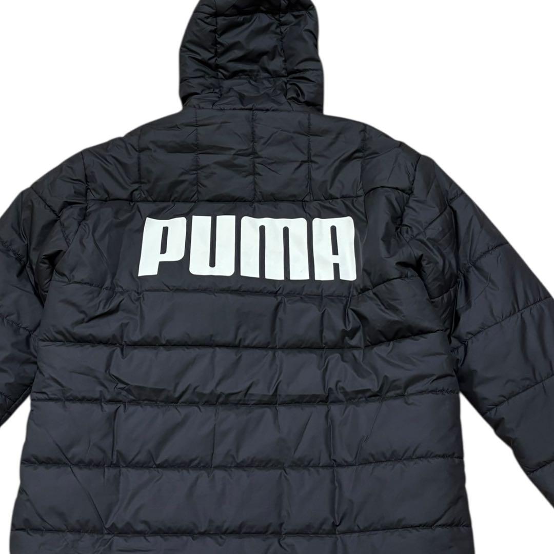 極美品 PUMA 撥水防寒 パデッドロングコート 黒 M 羽織 CELL ロゴ