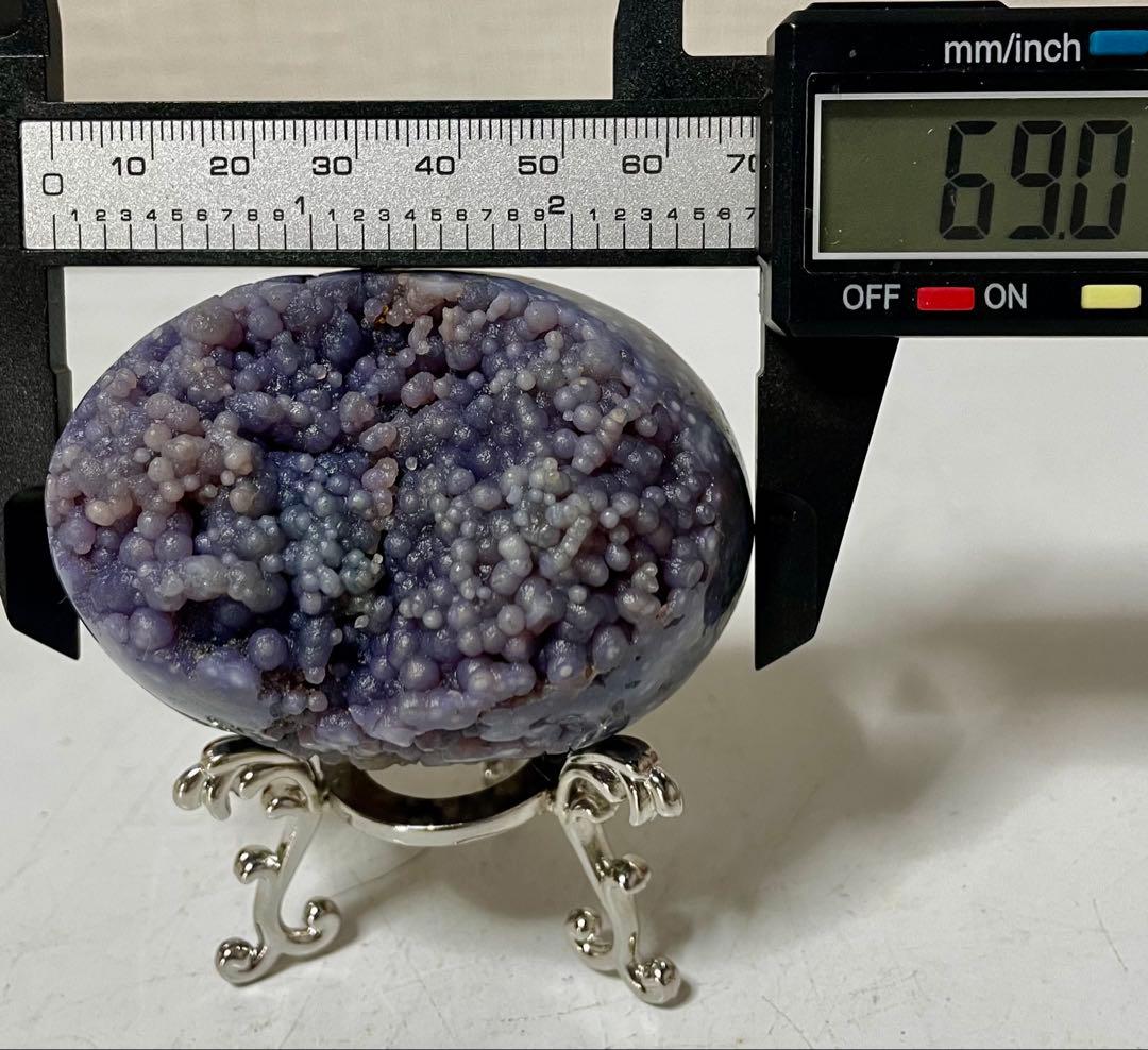 グレープアゲート カルセドニー エッグ 卵形 鉱物標本 葡萄瑪瑙原石 風水晶
