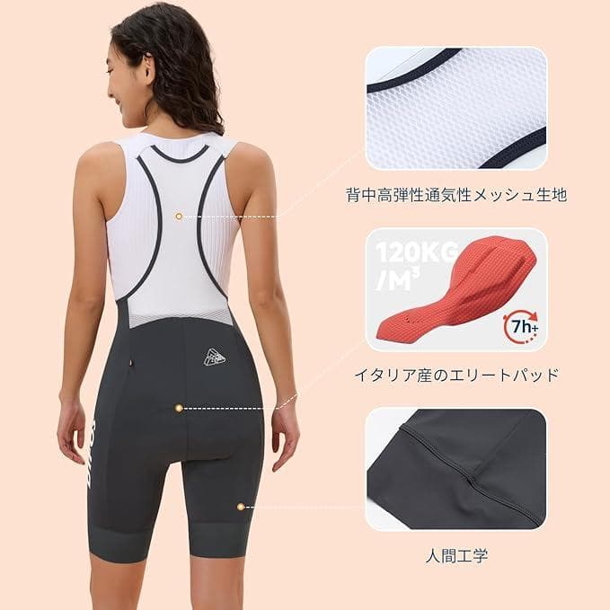 [DIFOS] レデイース サイクルパンツ ビブショーツ ビブパンツ 春夏用 M
