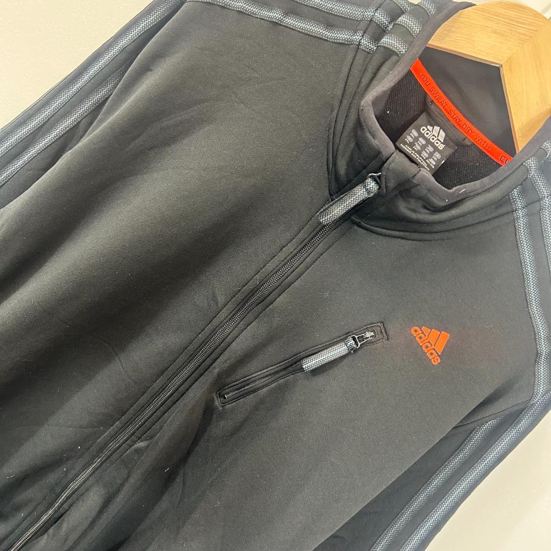 adidas フルジップ トラックジャケット ブラック