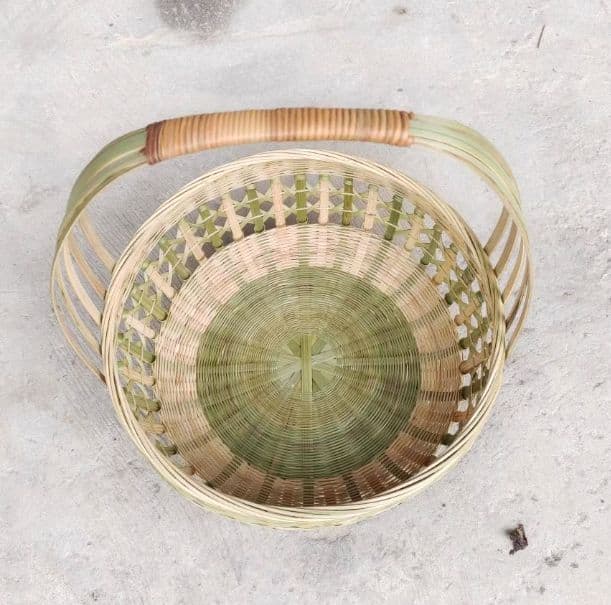 竹細工 かご 収納 手提かご 手作工芸品 市場かご 買い物かご新品