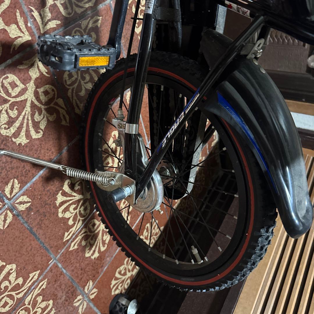 キッズバイク 青色ハンドル バスケット付き