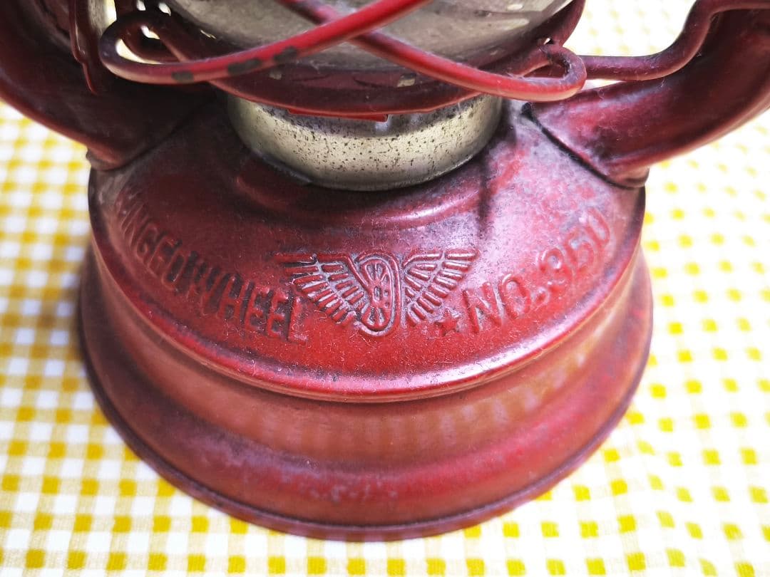 美品 別所ランプ レッド NO.350 WINGED WHEEL