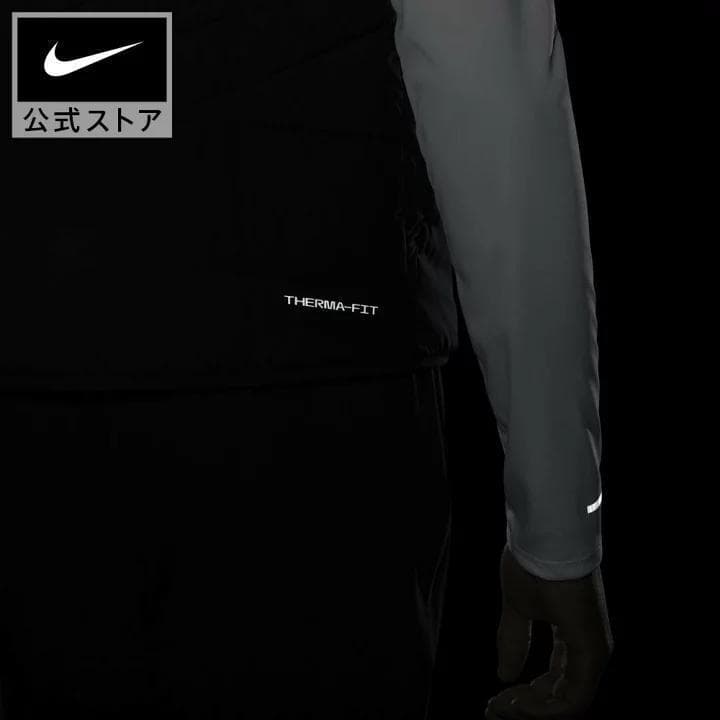 新品 ナイキ ランニング ベスト Msize 黒 メンズ 保温 撥水 ステッチ