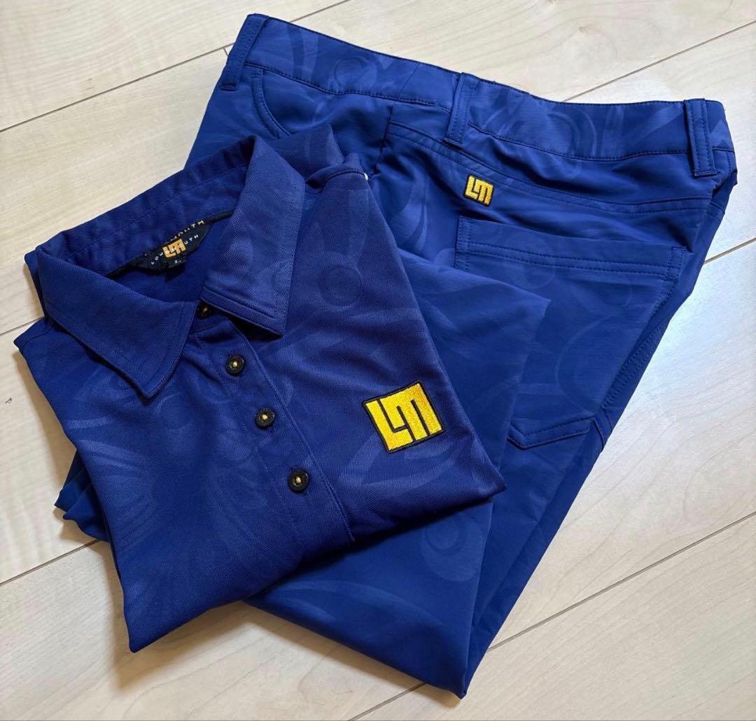美品　ラウドマウス　ゴルフ ポロシャツ パンツ 2点セット　ネイビー　L/L
