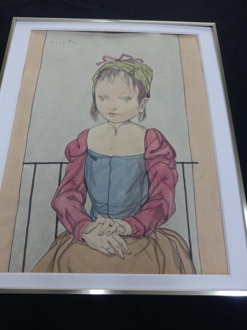 藤田嗣治 小さな家政婦 1963年頃　肉筆水彩画　紙本著色・レオナールフジタ