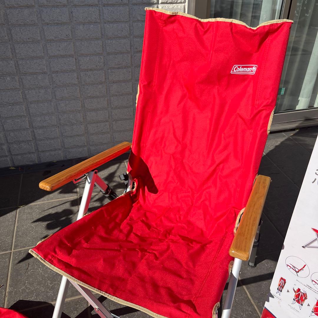 ★希少★美品Coleman Lay Chair コールマン　レイチェア レッド②