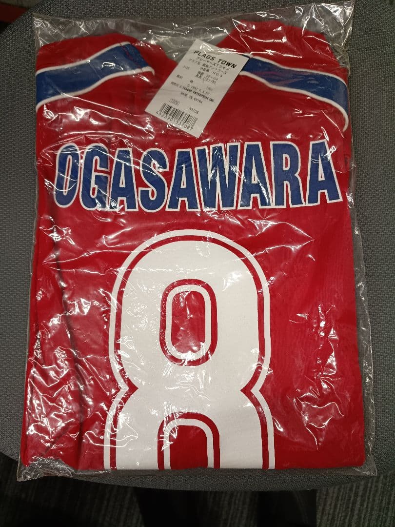 鹿島アントラーズ小笠原選手 8 サッカーTシャツ Lサイズ サイン入り