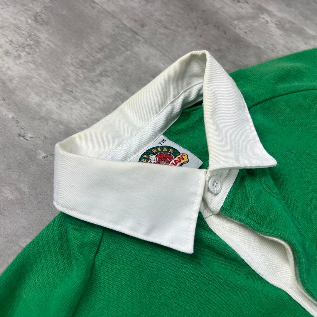 バーバリアン カナダ製 長袖 ラガーシャツ グリーン 2XL 6492