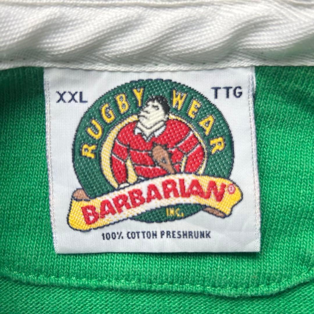 バーバリアン カナダ製 長袖 ラガーシャツ グリーン 2XL 6492