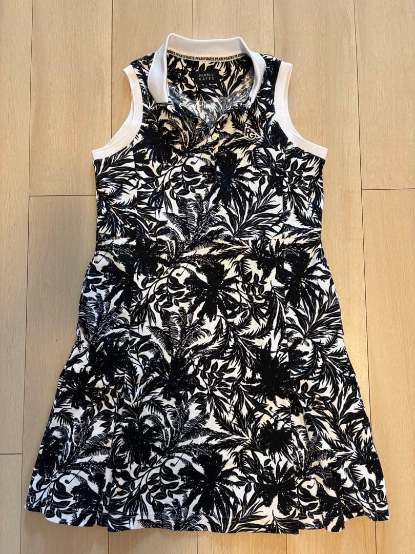 【美品】PEARLY GATES ノースリーブドレス ボタニカル サイズ0