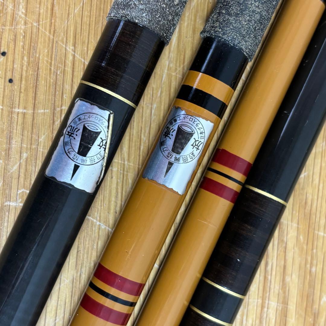 和竿 釣り竿 まとめ売り セット 竹竿 漆塗り 収納袋付き