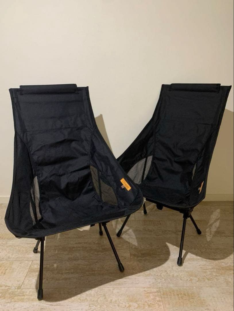 S’moreアルミハイバックチェア ブラック 2脚セット スモア美品