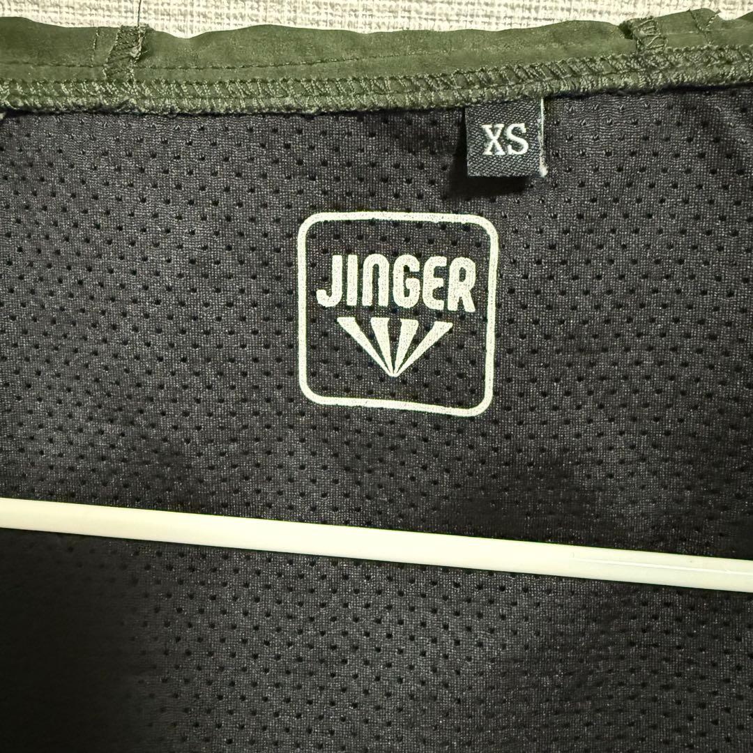 JINGER フード付きウィンドブレーカー オリーブグリーン