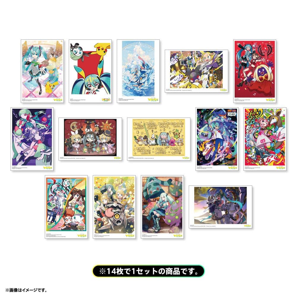 初音ミク ポケモン ポケミク ポストカードセット　A.B.C.D フルセット