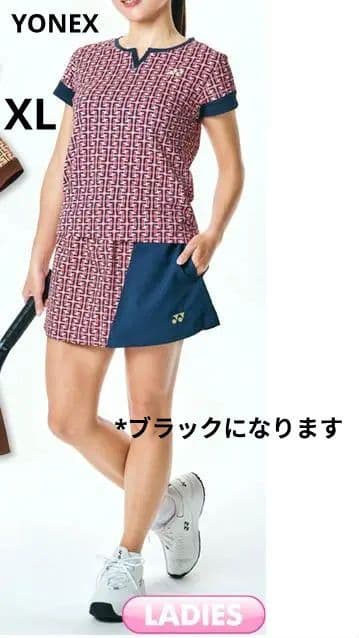 美品　YONEX　ゲームシャツ＆スカート黒　XL　レディース3点セット　完売品