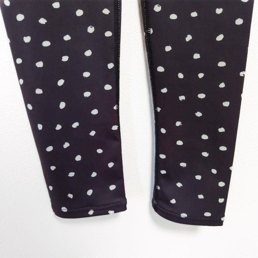 0≪現行品≫emmi yoga ドット柄レギンス 黒＊ヨガウェア バレエ ダンス
