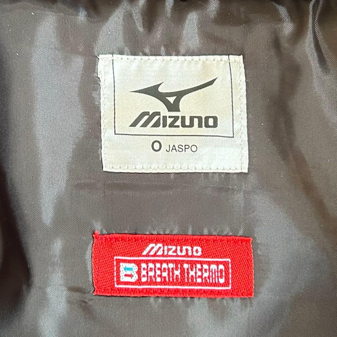 ミズノ ダウン ベンチコート メンズXL ブラック サッカー スポーツ 刺繍ロゴ