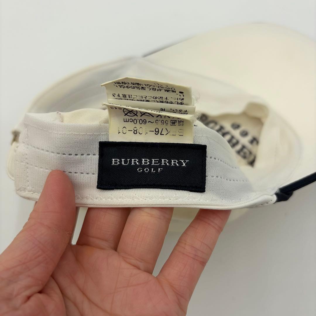 【BURBERRY GOLF】帽子 ロゴ刺繍 高級感 アイボリー ゴルフウェア