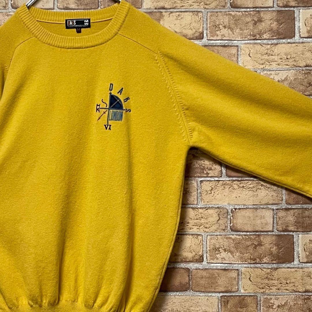 DAKS GOLF　ダックス　デザインニット　セーター　マスタードイエロー　M