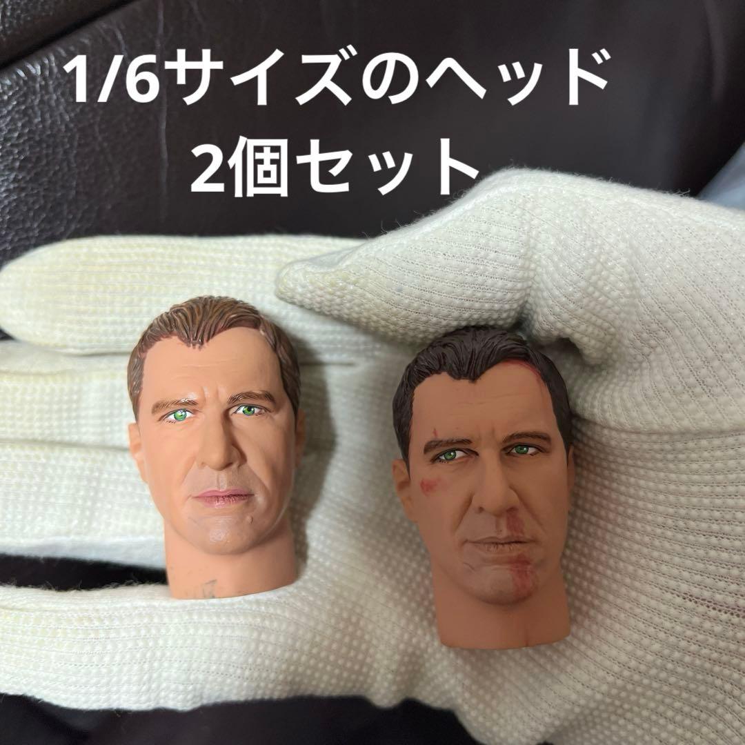 1/6サイズ　フィギュアヘッド　①ノーマル　②ダメージ　2個セット