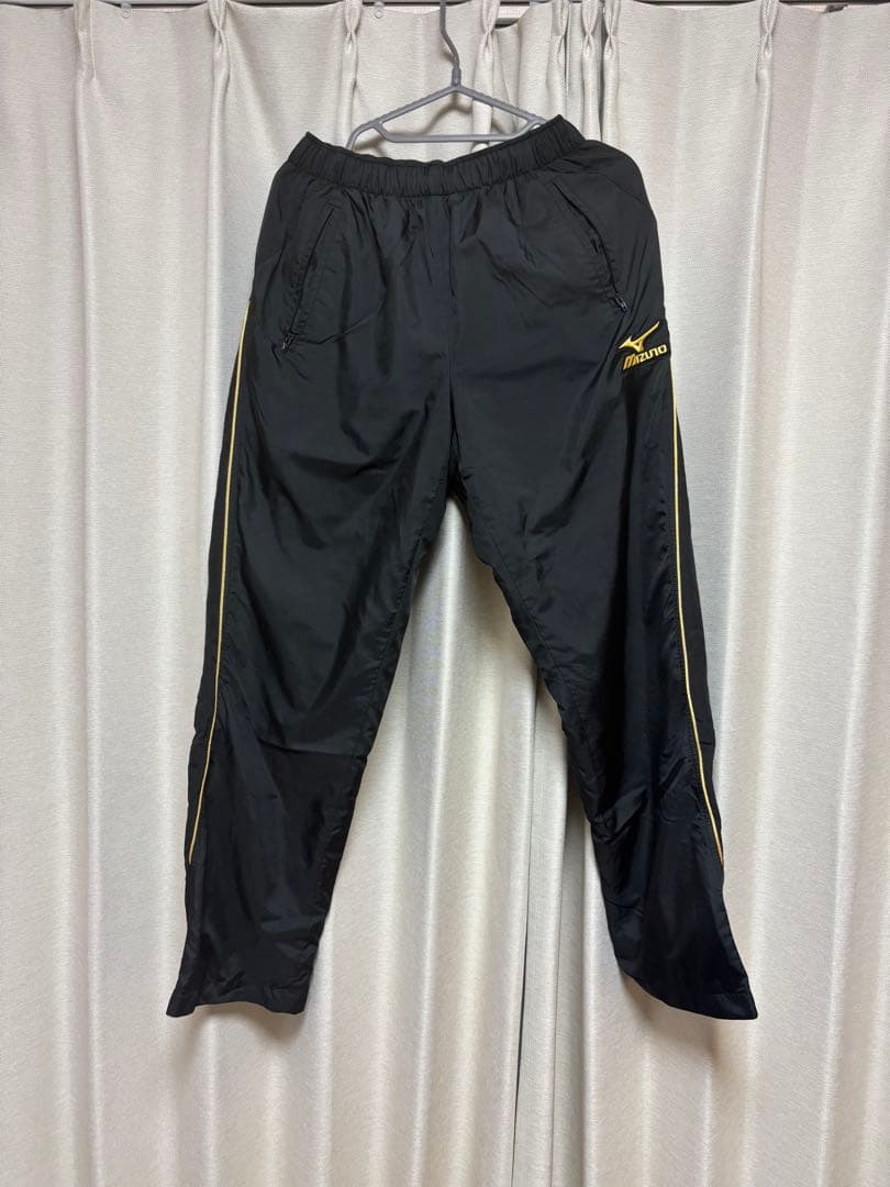 【MizunoPro】 フリースジャケット　上下セット 黒×ゴールド　上M 下L