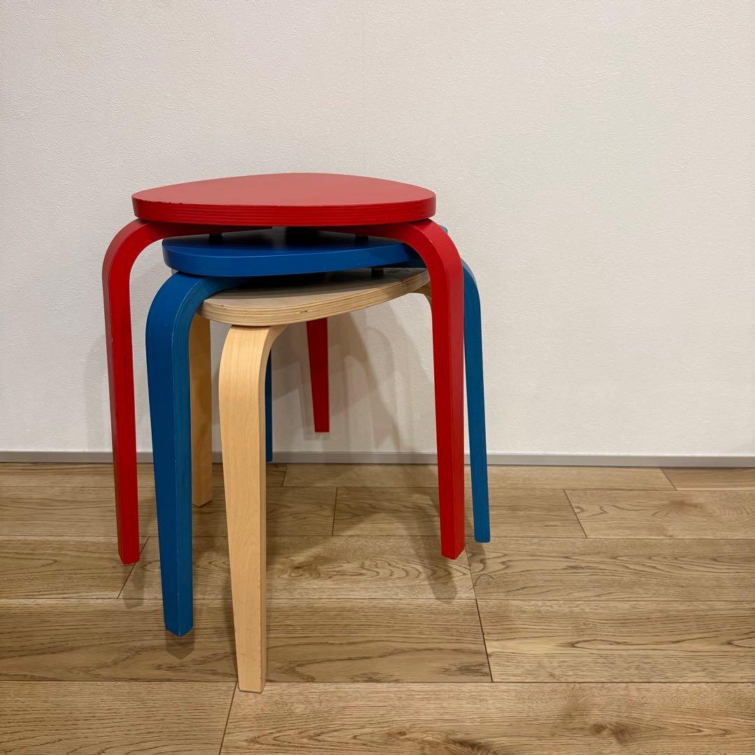 IKEA シルレ　ブルー　レッド　ナチュラル