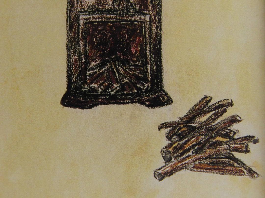 山下清、【かまど】、希少な額装用画集より、美品、日本人画家、新品額装付