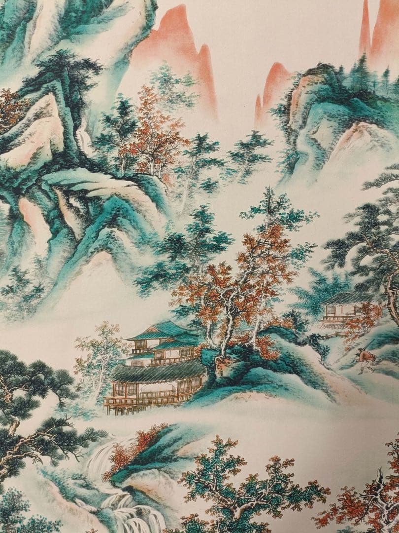 【唐寅】峡逸秋霁 中国画 掛け軸 水墨画 和室 玄関 茶室 壁掛け 美術品