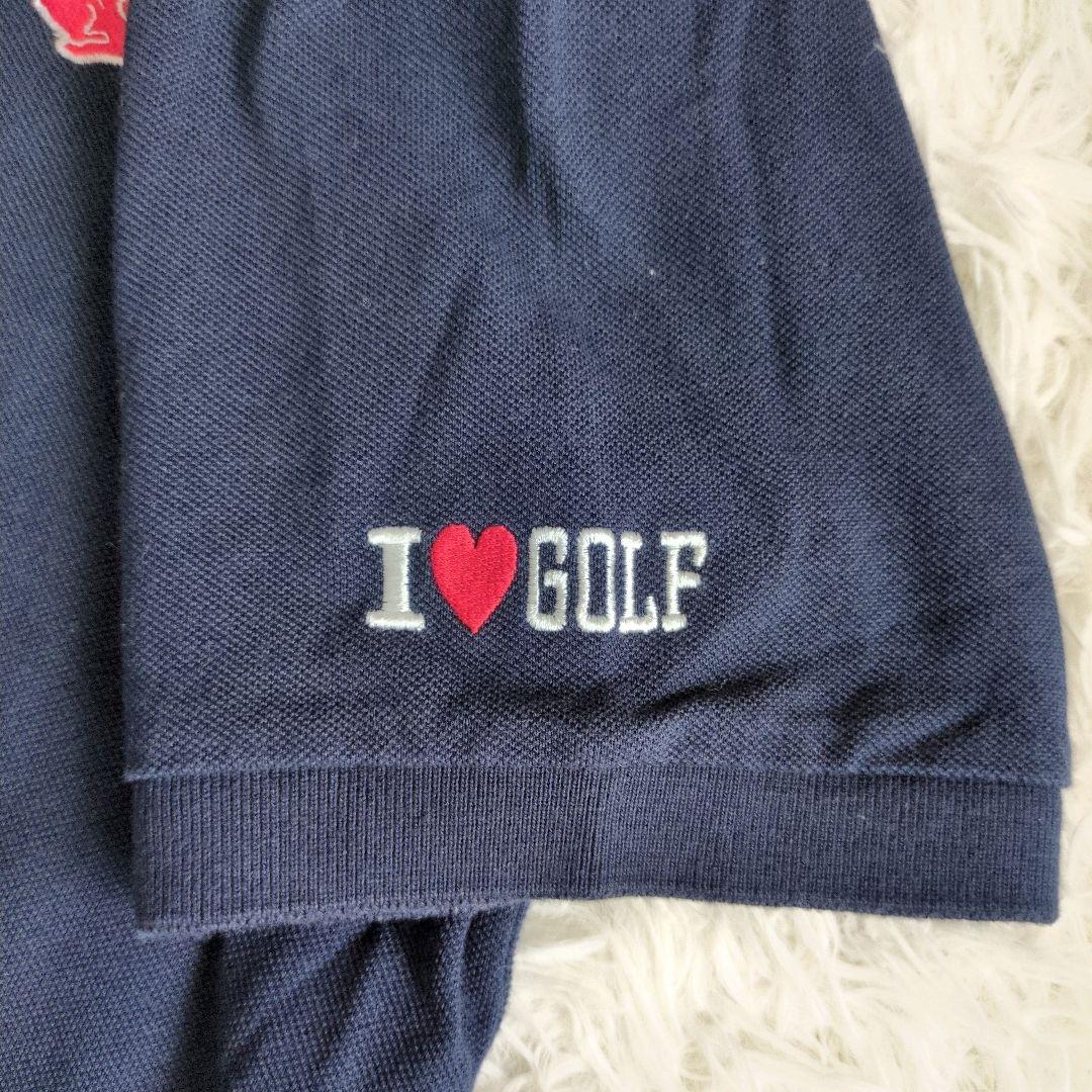 【美品】パーリーゲッツ　ネイビー　大きいサイズ　ゴルフ　ポロシャツ　2XL