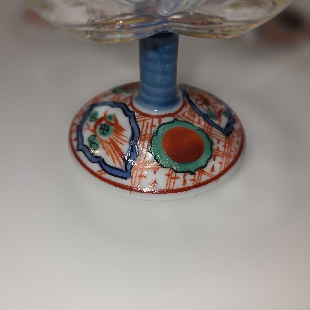 三洋陶器　龍峰窯　新品未使用品　ガラスデザート鉢揃　5客　高台