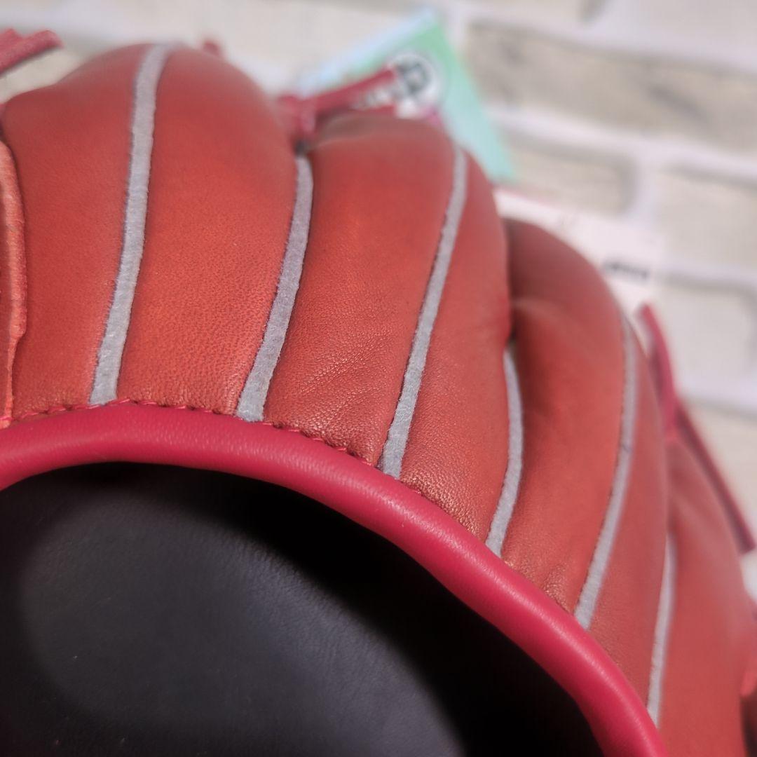 【未使用・タブ付き・左】Rawlings 軟式グローブ M ジュニア レッド