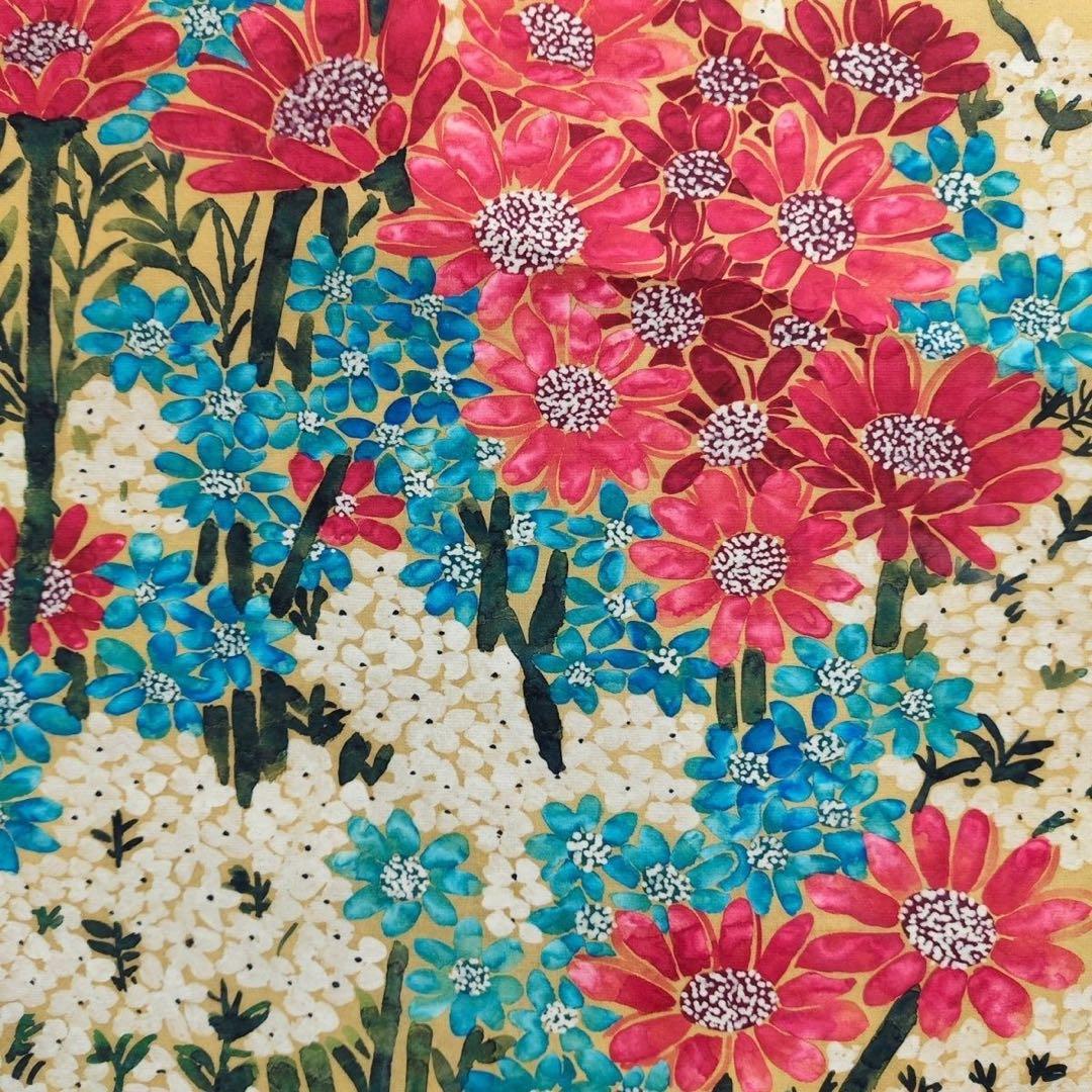 四尺 掛け軸 郎世寧 花卉図 中国画 花鳥画 宣紙 証明書付き 表装済み