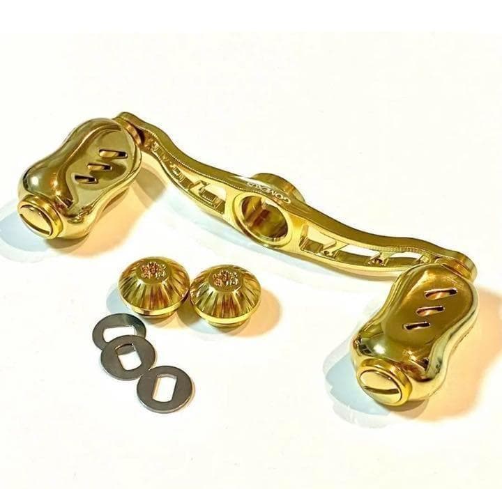 ゴメクサス　ベイトリール　ダブルハンドル　90mm シマノ用　オールゴールド