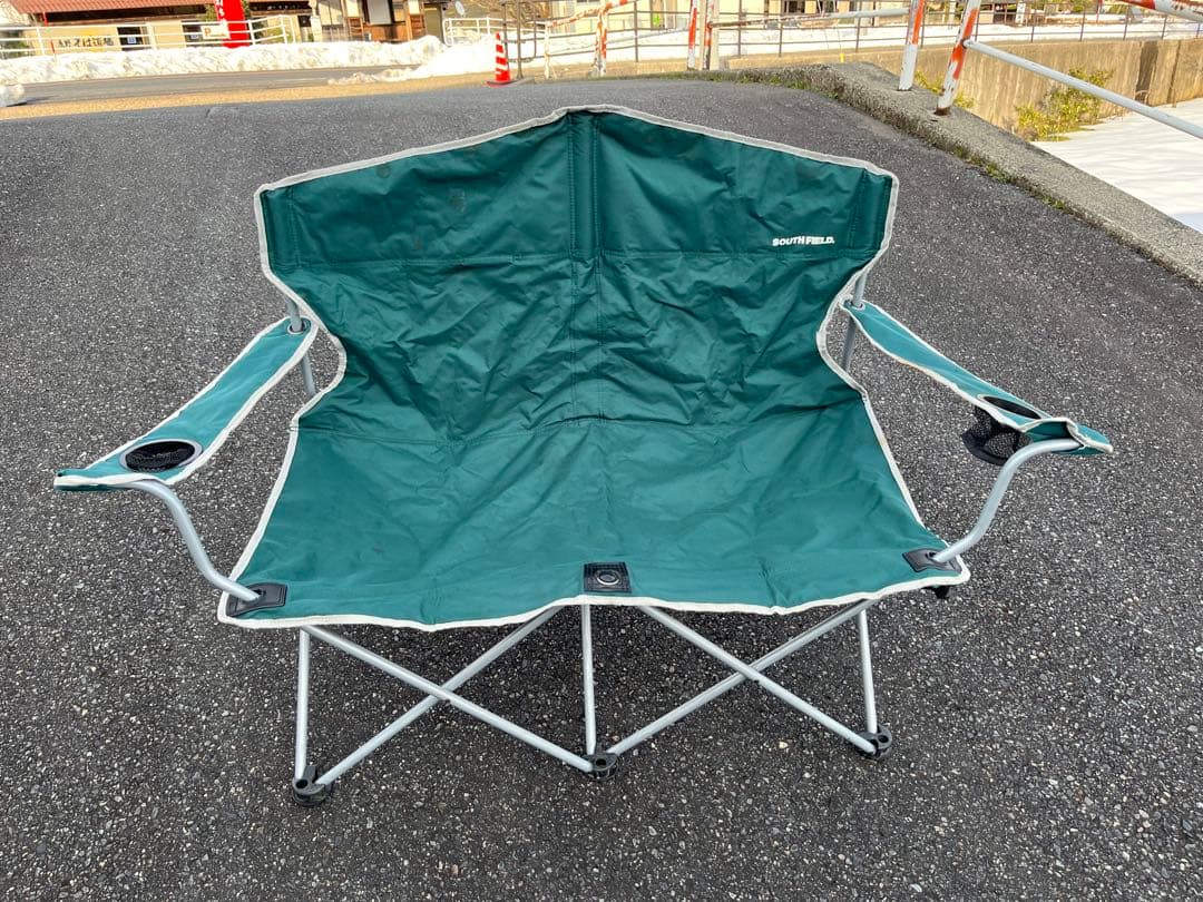 2人掛け用アウトドアチェア　カップホルダー付き　SOUTH FIELD