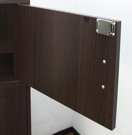 鍵付収納５段キャビネット 幅42cm ブラウン系 スリム収納（962）
