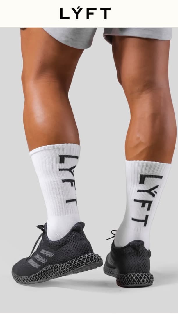 【新品未使用】Calf LÝFT Logo Socks - 黒＆白 3足セット