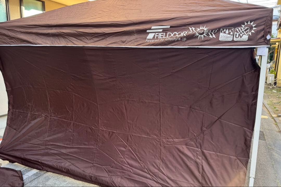 FIELDOOR タープ 300cm x 300cm ブラウン