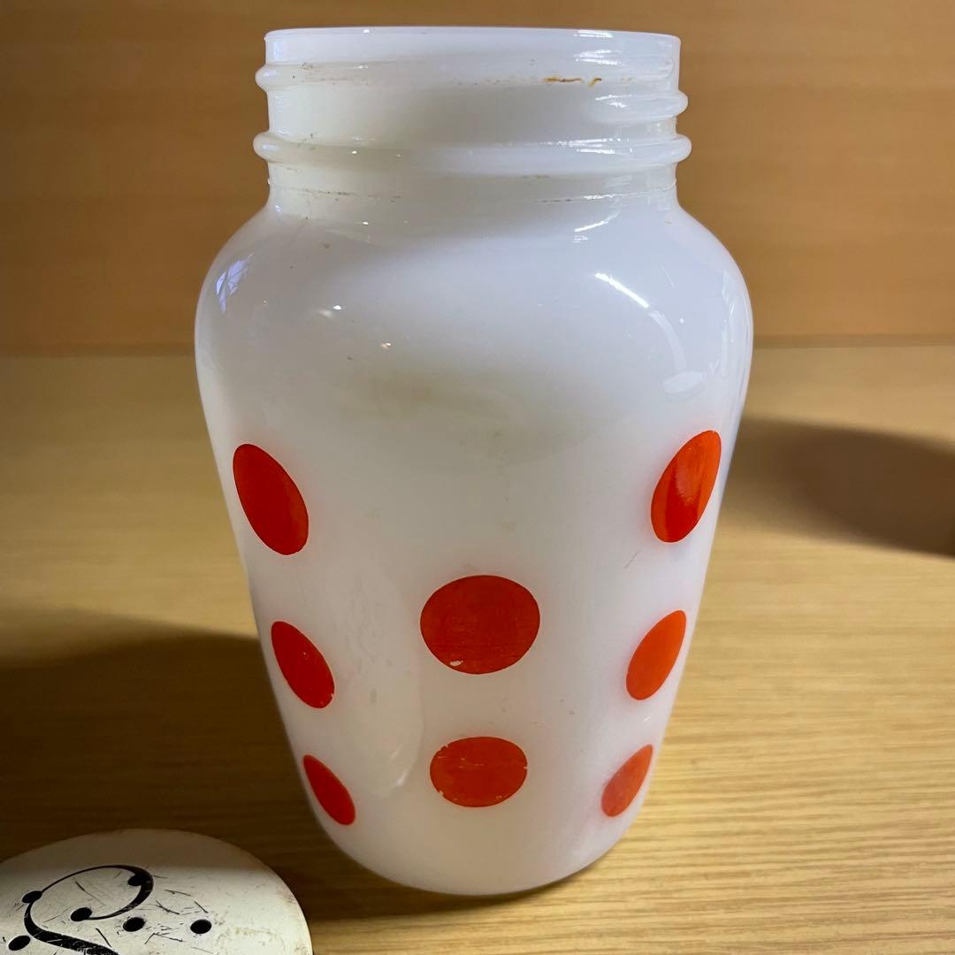 FireKing ファイヤーキング ソルト&ペッパー ポルカドット（赤）