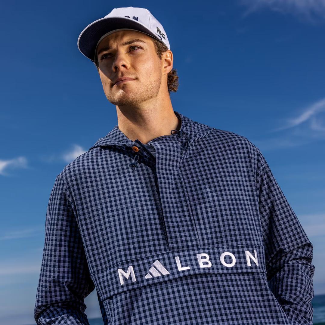 adidas × MALBON GOLF ギンガムチェックアノラックフーディー
