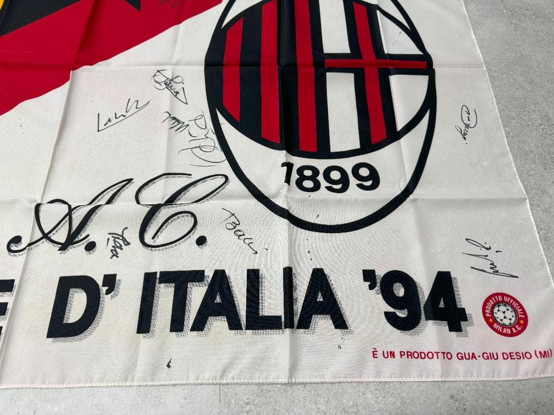 AC ミラン　フラッグ　直筆サイン CAMPIONE D' ITALIA '94