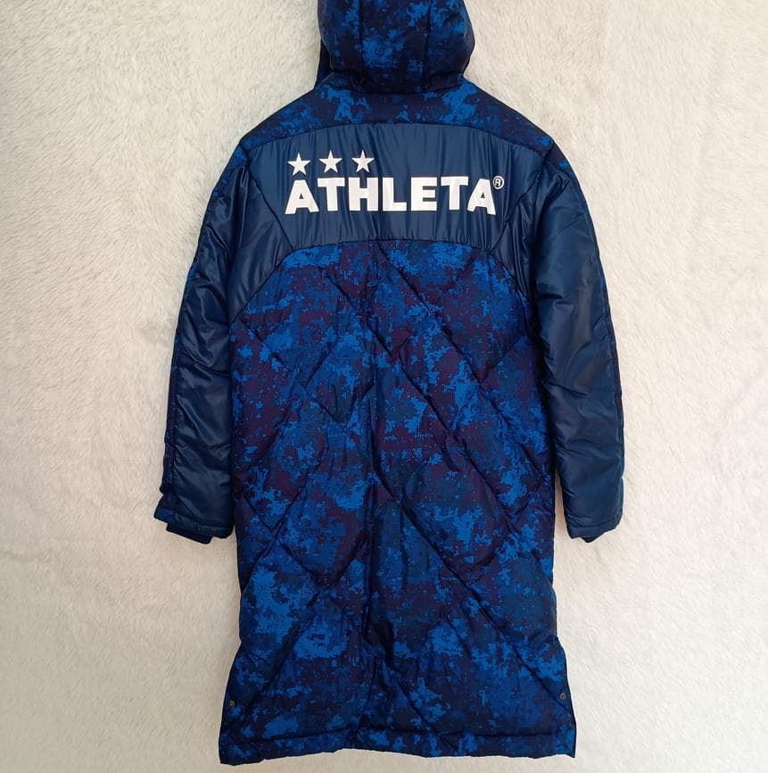 アスレタ ATHLETA ベンチコート 青系迷彩柄 Mサイズ