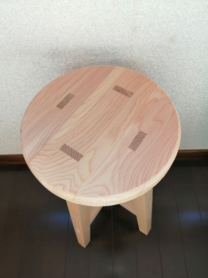 【ほぞ組】木製スツール　高さ75cm　丸椅子　stool