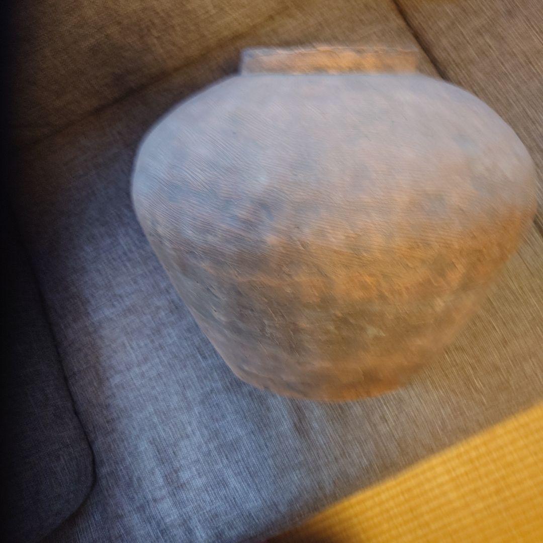手作り陶器 球形 土色 土器　弥生　縄文　大壺