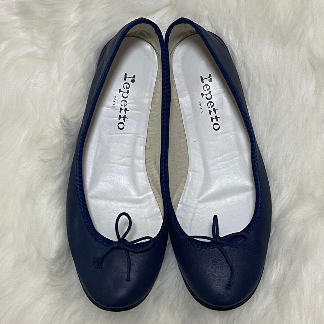美品　Repetto レペット バレエシューズ ネイビー 39