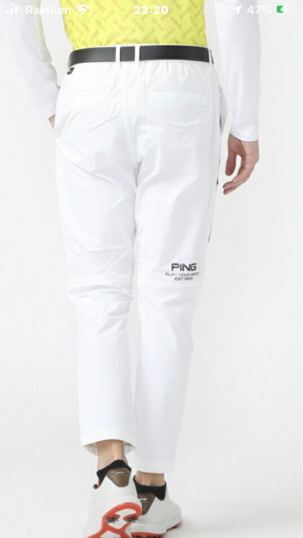 新品 PING コーデュラテーパードパンツ ホワイトメンズ XL