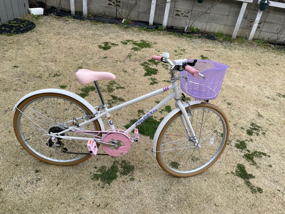 子供用自転車 ホワイト・ピンク