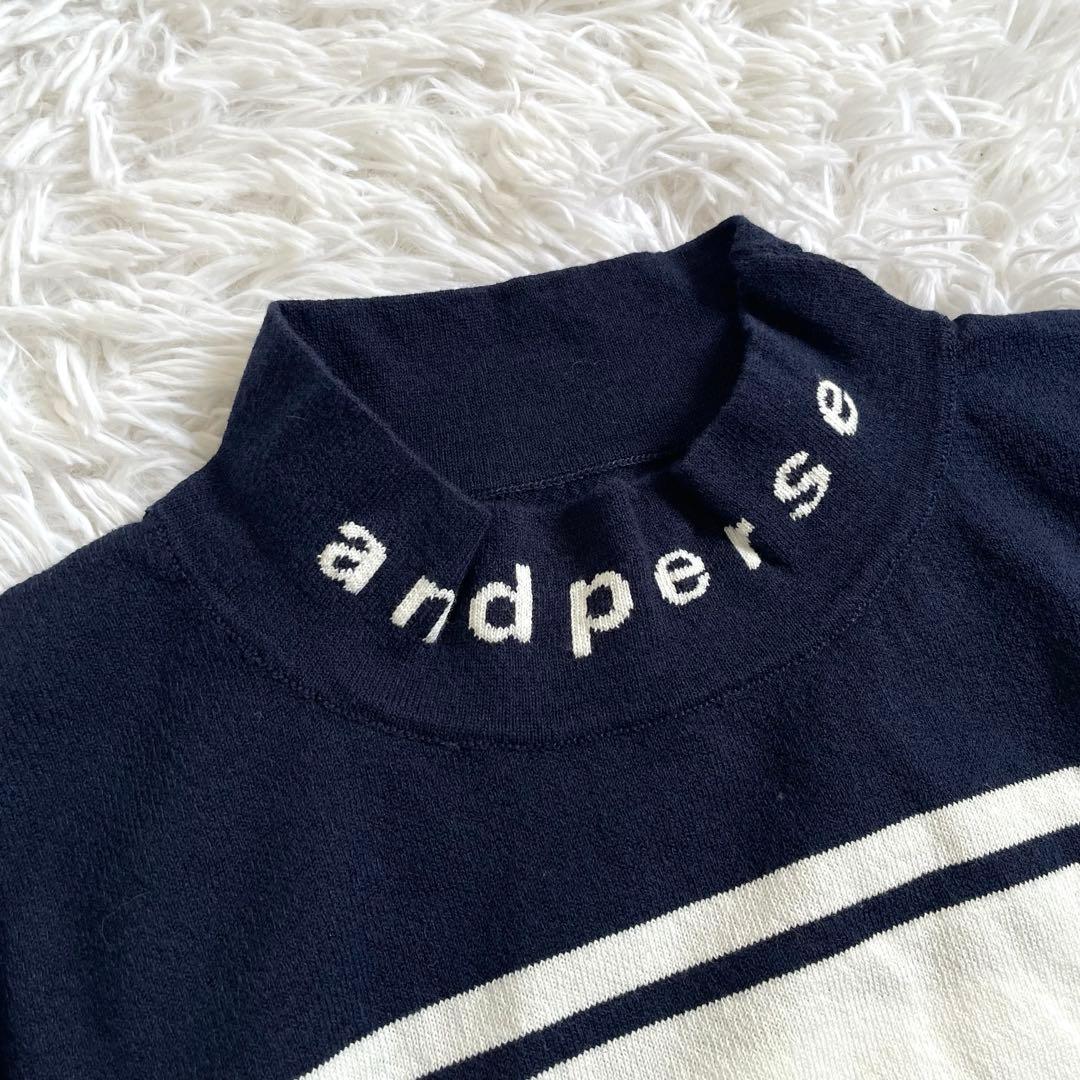 新品 未使用 アンパスィ モックネック ストレッチ ネイビー 紺 XL LL